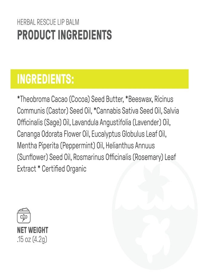 Raw Elements Organic Herbal Rescue Lip Balm, 0.15 oz (Pack of 3) - Image 5